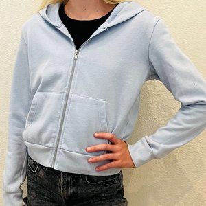 Tilly's FULL TILT Girls Blue Zip Crop Hoodie, Light Blue